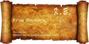 Krug Barbara névjegykártya